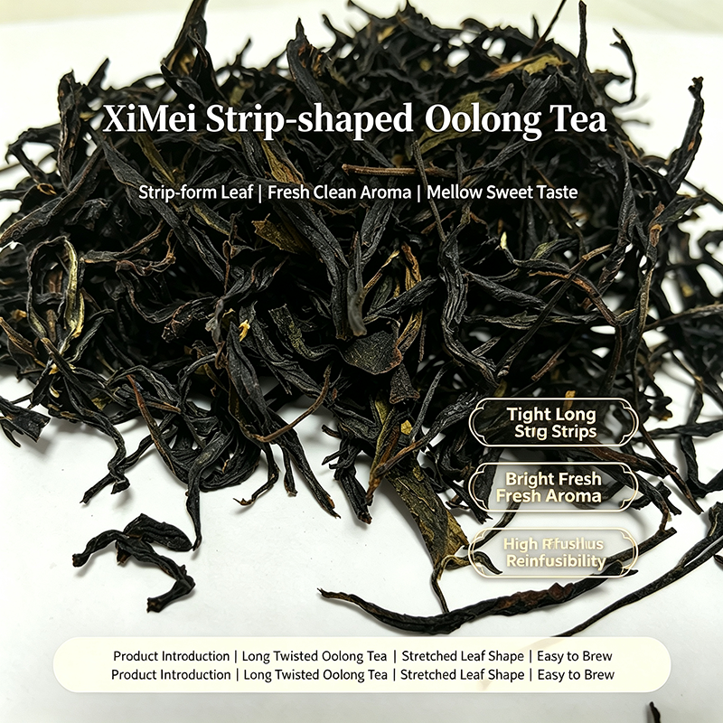 The tea features tightly curled, elongated leaves and offers an elegant, lingering floral aroma; it tastes mellow and smooth with a sweet aftertaste, retaining its flavor even after multiple steepings. Ideal for daily hot consumption, it is available for custom OEM/ODM production in 5g individual stick packs or pyramid tea bags, backed by a stable supply of high-altitude, eco-friendly raw materials.